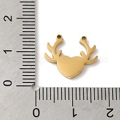 Ionenplattierung (IP) 304 Edelstahl Hirsch Charms&nbsp;STAS-D027-03G
