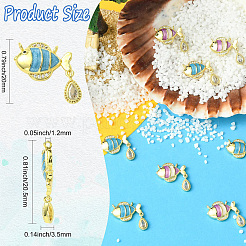 8 pièces 2 couleurs laiton micro pavé pendentifs zircone cubique&nbsp;KK-CJ0004-32