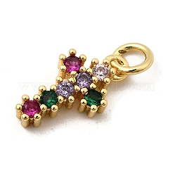 Messing Mikropflaster bunte Zirkonia Charms&nbsp;KK-I360-036G