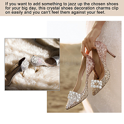 Ahademaker 4pcs 2 Stil abnehmbare Legierung Kristall Strass Schuhschnallenclips&nbsp;FIND-GA0002-15