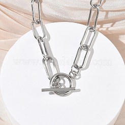 Collane con catene a forma di graffetta in acciaio inossidabile 304&nbsp;NJEW-Z102-02P