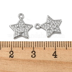 Latón micro pavimenta claro cubic zirconia encantos&nbsp;KK-H460-17P