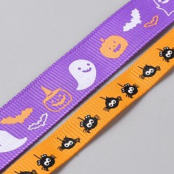 9 Stück 9 Stile Halloween bedrucktes Polyester-Ripsband&nbsp;OCOR-WH0085-74