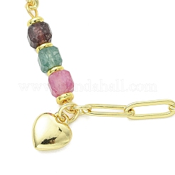 Messing Herz Charme Armbänder&nbsp;BJEW-JB13612