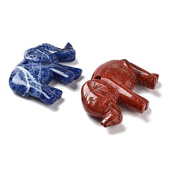 Pendentifs animaux en jaspe rouge naturel/sodalite&nbsp;G-K383-03