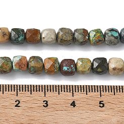 Natürliche afrikanische türkis (jasper) perlen stränge&nbsp;G-L651-D02-6x6mm