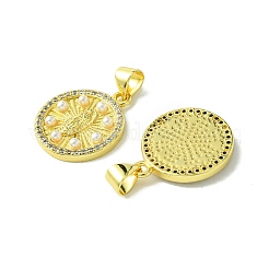 Vrais pendentifs en laiton plaqué 18k or véritable micro pavé zircone cubique clair&nbsp;KK-H472-35B-G