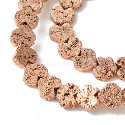 Fili di perle di roccia lavica naturale elettrodeposta&nbsp;G-H303-A09-RG01