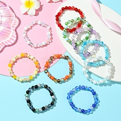 DIY-Sets zur Schmuckherstellung mit runden Glasperlen&nbsp;DIY-YW0010-93A