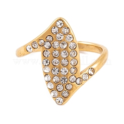 304 Edelstahl-Fingerring mit Pferdeauge für Damen&nbsp;RJEW-C086-27-G