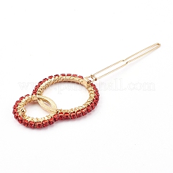Mollette per capelli con perline di pietre preziose geometriche cave in lega&nbsp;PHAR-JH00075-01