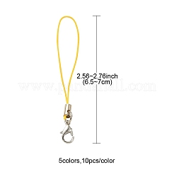 50 Stück 5-farbige Polyesterschnur-Handygurte&nbsp;MOBA-YW0001-03