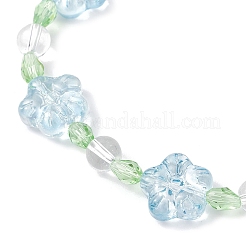 Stretch-Armbänder mit Pflaumenblüten-Glasperlen für Frauen&nbsp;BJEW-JB12138-02