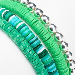 Handgefertigte Heishi-Stretch-Armband-Sets aus Fimo&nbsp;BJEW-JB08767