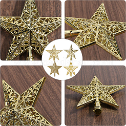 4 Stück 4 Arten Stern-Christbaumspitze aus Kunststoff&nbsp;AJEW-CN0002-76