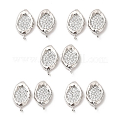 Accessoires de clous d'oreilles en laiton avec micro pavé zircone cubique&nbsp;KK-H440-03P