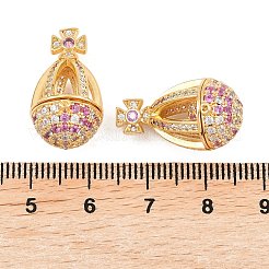 Messing micro pave Zirkonia Medaillon Anhänger&nbsp;KK-H538-02G