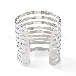 Bracelets de manchette en fil de fer ajouré en laiton plaqué en rack pour femmes&nbsp;BJEW-D032-05P