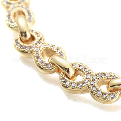 Messing Micro Pave klare Zirkonia Gliederkette Armbänder&nbsp;BJEW-M202-02G