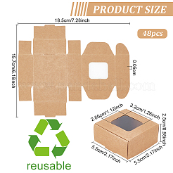 Boîte de papier kraft créative pliable carrée&nbsp;CON-WH0089-20A