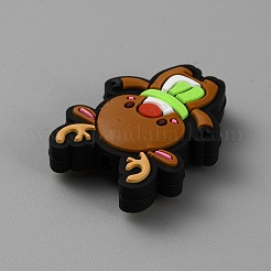 Perles focales en silicone sur le thème de Noël&nbsp;LS-SIL-CJC0010-02I