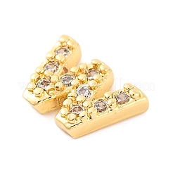 Cabochons en laiton plaqué en rack micro pavé de zircone cubique&nbsp;KK-F874-04G-W