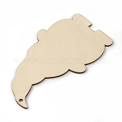 Gros pendentifs en bois naturel non teint thème noël&nbsp;WOOD-B001-10C
