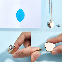 Collares colgantes de ataúd cinerario con forma de corazón de acero inoxidable&nbsp;DIY-CN0003-41RG