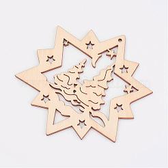 Pendentifs en bois non teint&nbsp;WOOD-K005-05