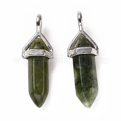 Pendentifs pointus en jade vert naturel du sud de la Chine&nbsp;G-K329-59P