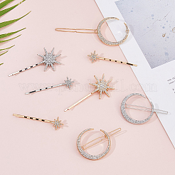 12 Stück Haarspangen mit Eisen-Strass in 6 Stilen&nbsp;PHAR-HS0001-02