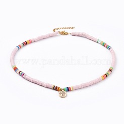 Collares pendientes de arcilla polimérica heishi&nbsp;NJEW-JN02528-M
