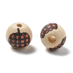 Perles européennes en bois de schima imprimées pour Halloween&nbsp;WOOD-G023-07A