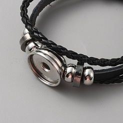 BeZubehör aus geflochtenem dreischichtigem mehrschichtigem Armband aus PU-Leder&nbsp;DIY-WH0430-110F