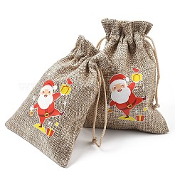 30 Stück Aufbewahrungsbeutel aus Jutetuch mit Weihnachtsdruck in 15 Stilen&nbsp;ABAG-YW0001-10
