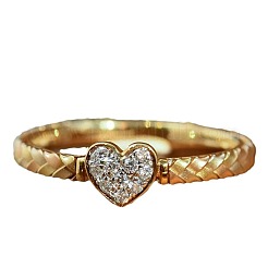 Bague en argent sterling avec micro pavé de zircones cubiques transparentes et cœur 925&nbsp;FS-WGC3F33-02