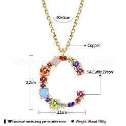 Colliers en laiton avec pendentif avec zircone cubique de micro pave&nbsp;NJEW-BB67040-C