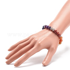 Bracelet extensible à perles rondes en alliage de pierres et alliages naturels et synthétiques&nbsp;BJEW-JB08572