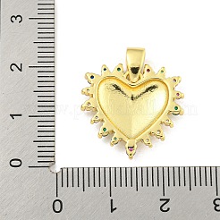 Pendenti colorati con micro pavé di ottone placcato a cremagliera a forma di cuore&nbsp;KK-Z053-01G