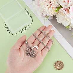 1 collier en macramé en acier inoxydable 304 pour pépites de pierres précieuses&nbsp;NJEW-BBC0001-26