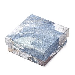 Boîtes à bijoux carrées en carton imprimées de peinture à l'huile florale&nbsp;CBOX-A010-01A-04