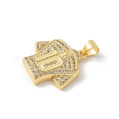 Colgante micropavé cubic zirconia de latón&nbsp;KK-P294-14G