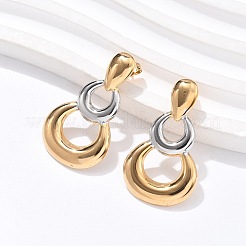 Pendientes colgantes de calabaza de dos tonos de acero inoxidable 304&nbsp;EJEW-C142-15PG