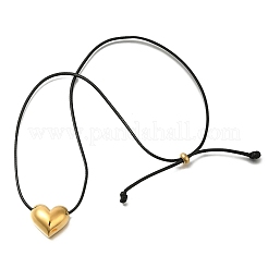 Collane con ciondolo a forma di cuore in acciaio inossidabile 304 con placcatura ionica (ip) per donna&nbsp;NJEW-F328-15G