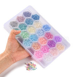 288g 24 couleurs 6/0 rocailles rondes en verre imitation jade&nbsp;SEED-YW0002-07