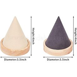 Kegelförmige Halsketten-/Armband-Präsentationsständer aus Holz&nbsp;BDIS-FG0001-03