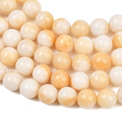 Teñidos naturales blancas abalorios de jade hebras&nbsp;GG-CBAD029-A01-10mm