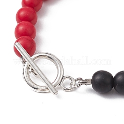 Bracciale a maglie a cuore in lega smaltata&nbsp;BJEW-JB09999-01
