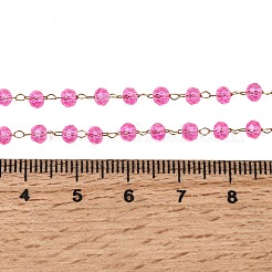 Collane con catena a maglie fatte a mano in acciaio inossidabile 304 con perline rondelle sfaccettate in vetro e pietra portafortuna per le donne&nbsp;NJEW-G195-01G-05