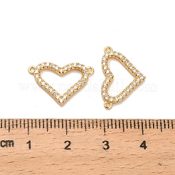 Ciondoli con connettore a forma di cuore in ottone micro pavé di zirconi cubici trasparenti&nbsp;KK-H515-11B-G